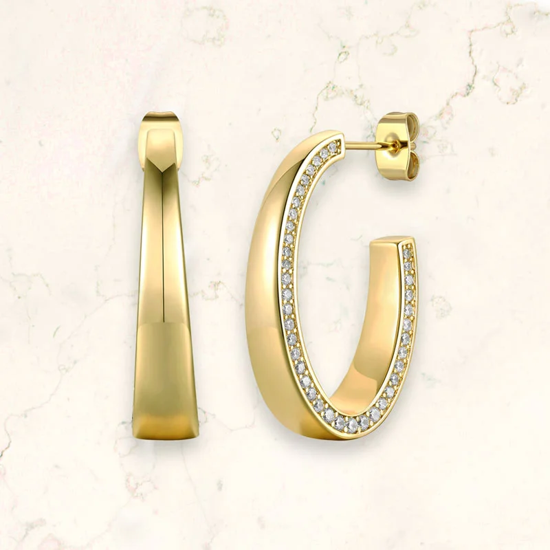 Earrings Cut Guide-Cleo Classic CZ ¾ C-Hoop Earrings