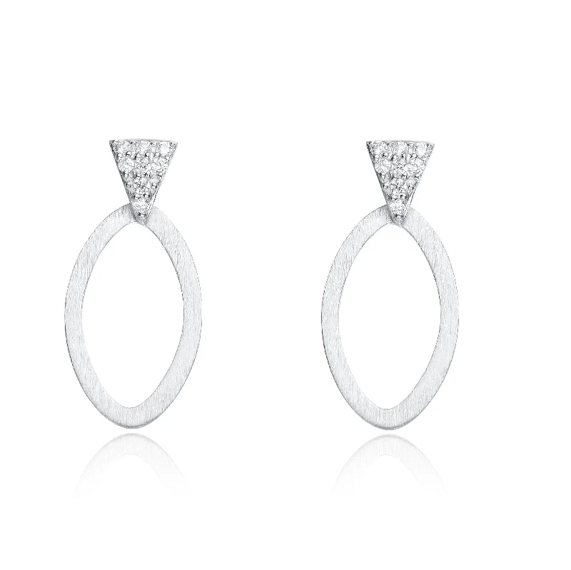 Earrings Ease Tips-Sterling Silver Cubic Zirconia Simple Hoop Earrings