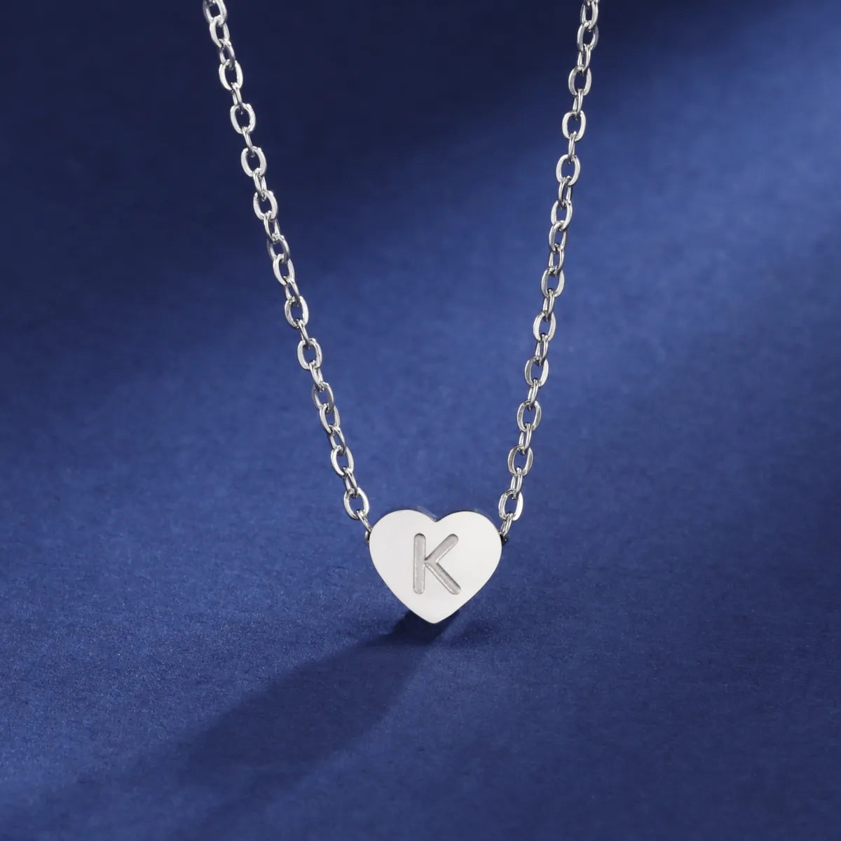 Rustic Necklaces For Feel-Stainless Steel Titanium Steel Simple Style Letter Heart Shape Plating Pendant Necklace