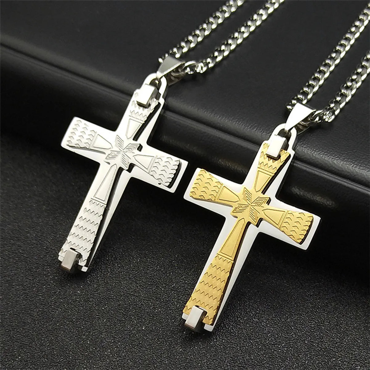 Necklaces For Carry Bags-Simple Style Cross 304 Stainless Steel Plating Unisex Pendant Necklace