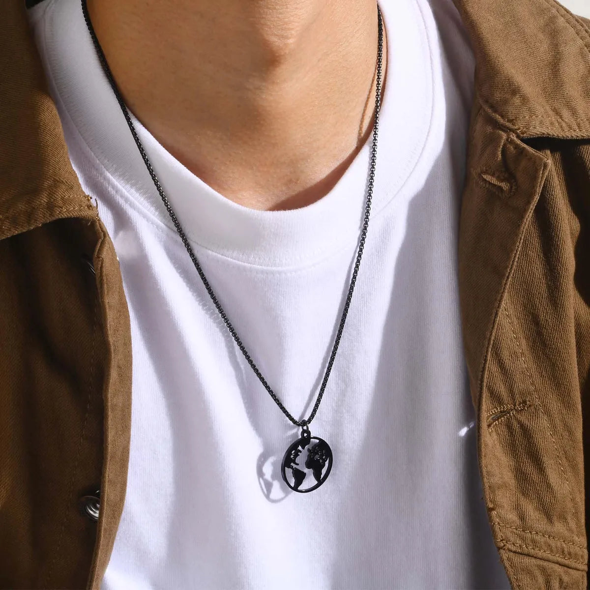 Necklaces For High Spark-1 Piece Fashion Geometric Stainless Steel Plating Men'S Pendant Necklace