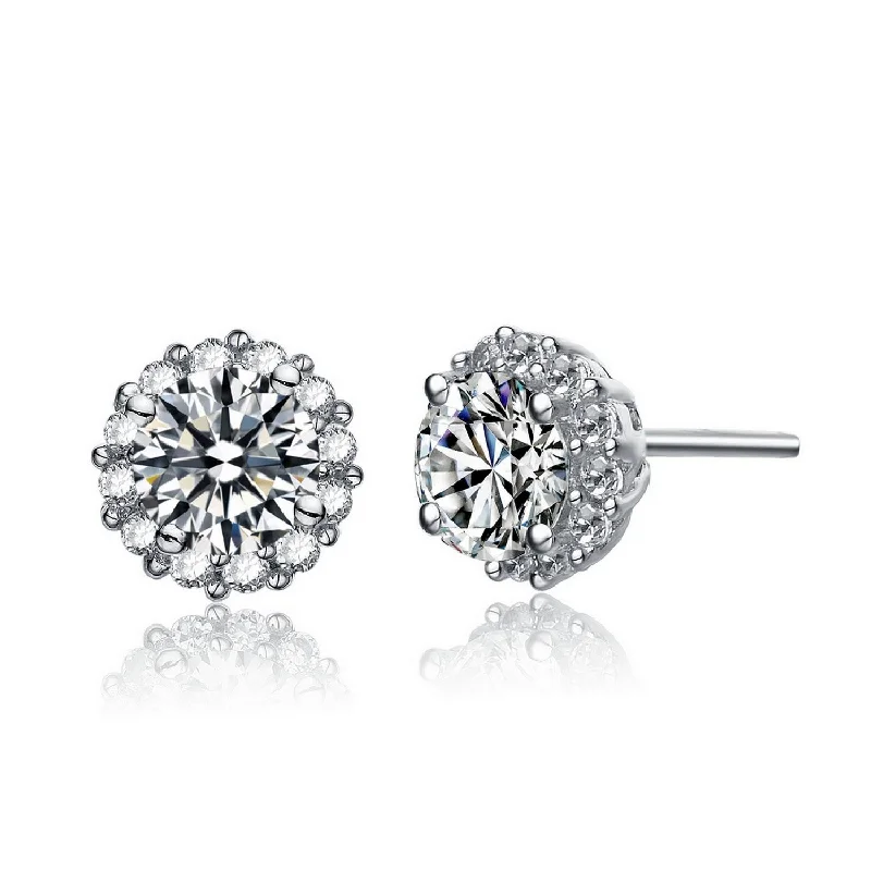 Earrings With Geometric Lines-Marie Midi Zirconia Stud Earrings