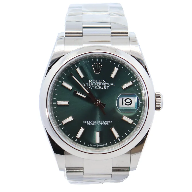 Watches Maker Reviews-Rolex Datejust 36mm Green Dial Watch Ref# 126200