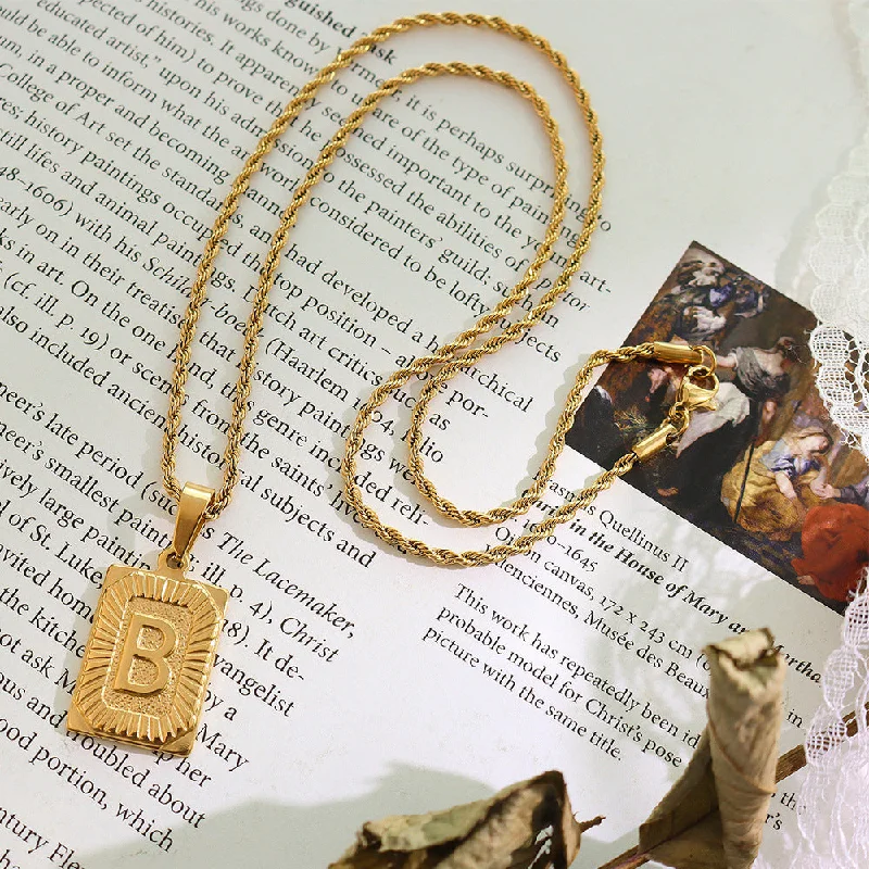 P154-B Letter Gold Necklace 50cm