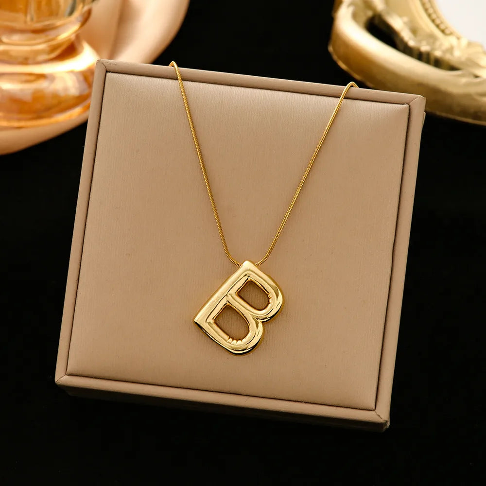 Snake Bones Chain Letter B-Gold