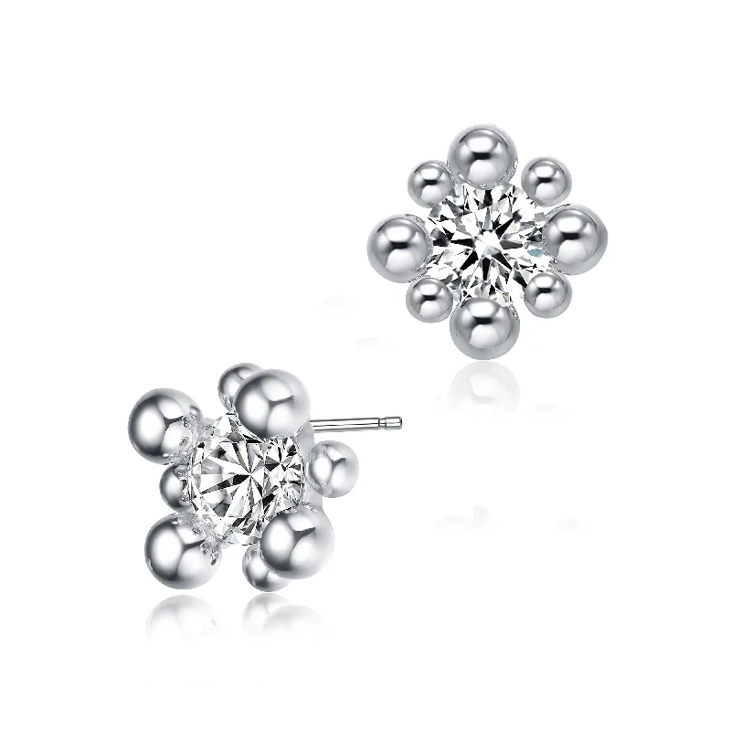 Earrings Match Chart-Noelle Snowflake Round Stud Earrings