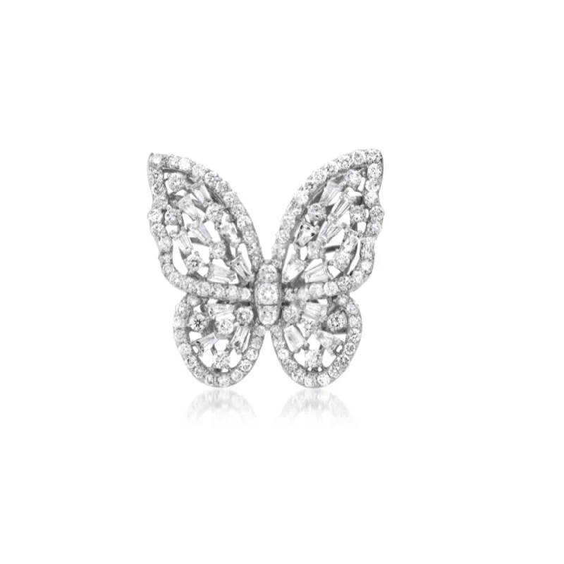 Rings With Stone Inlays-The Mariah Grand Diamond Butterfly Ring