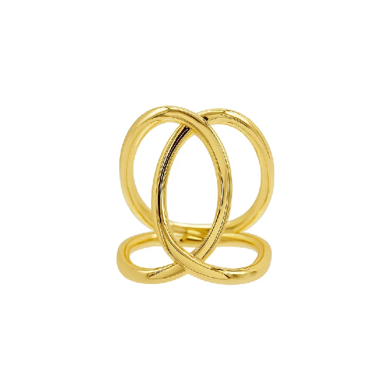 Rings For Bare Looks-14k Gold Plated Tall Infinity Ring