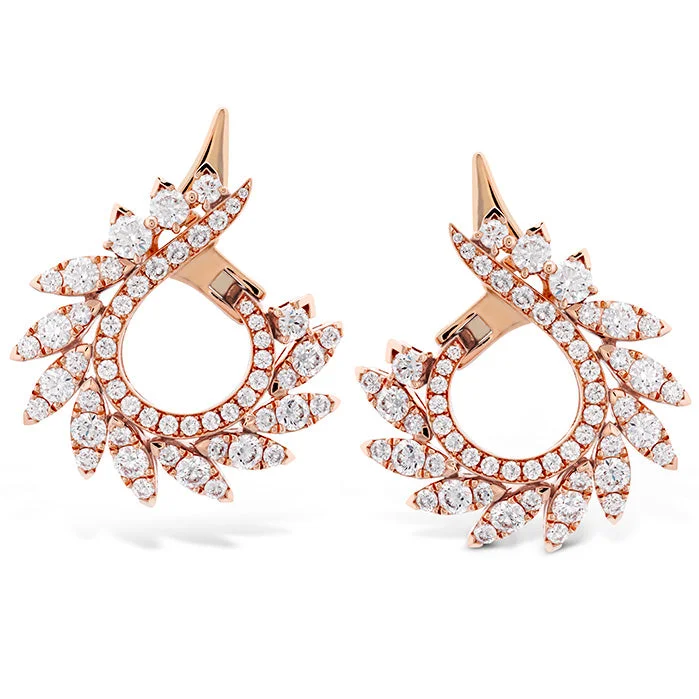 Earrings For Romantic Looks-Hearts On Fire White Kites Feathers Diamond Earrings