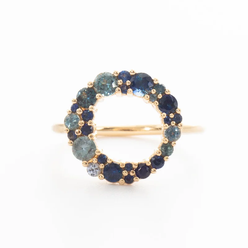 Rings With Shell Settings-Bubble Multicolor Sapphire Ring