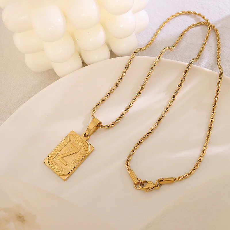 P154-Z Letter Gold Necklace 50cm