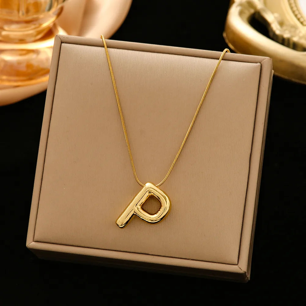 Snake Bones Chain Letter P-Gold