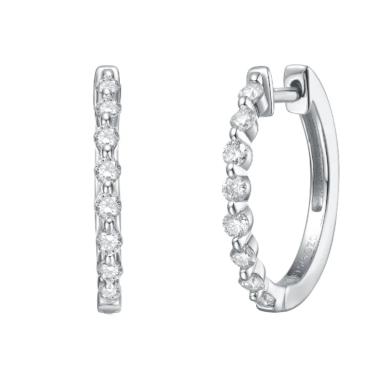 Earrings Craft Reviews-Cléo Lab Created Moissanite Huggie Hoop Earrings