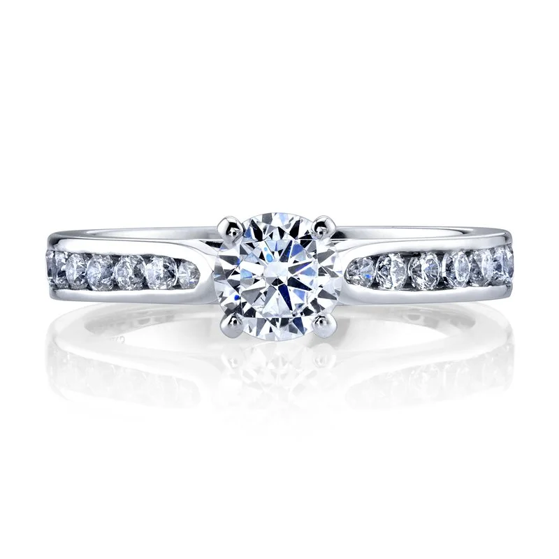 Big Rings For Flair-Solitaire Ring Setting With Channel Set Diamond Band