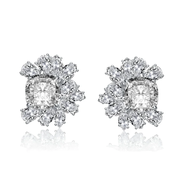 Earrings For Gem Sets-Noelle Cluster Stud Earrings