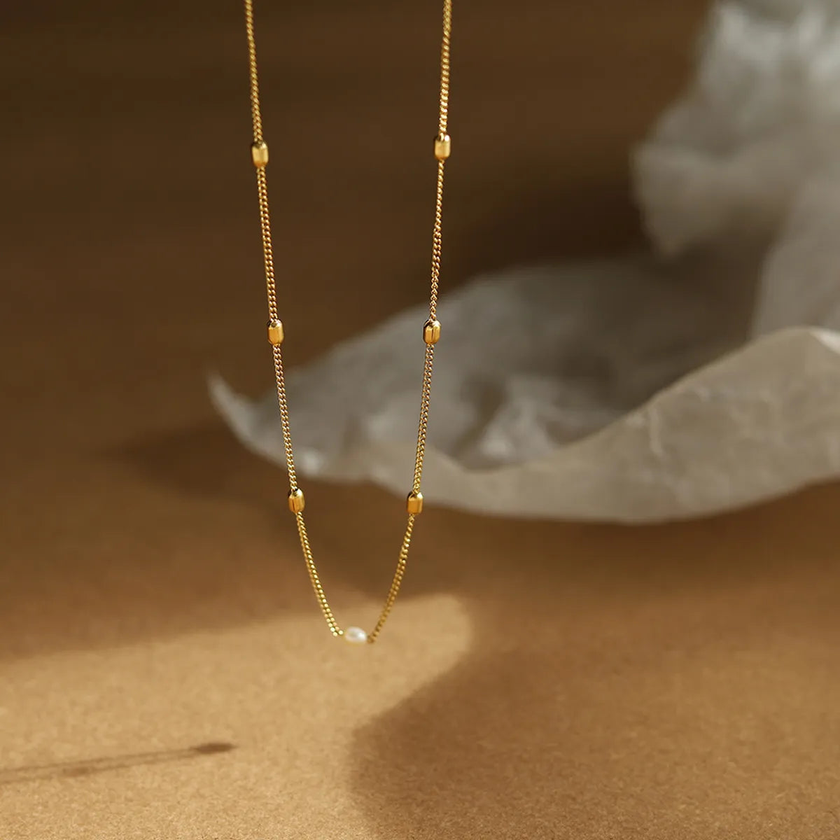 Necklaces For Quiet Nights-Casual Simple Style Commute Geometric Stainless Steel Plating 18k Gold Plated Necklace