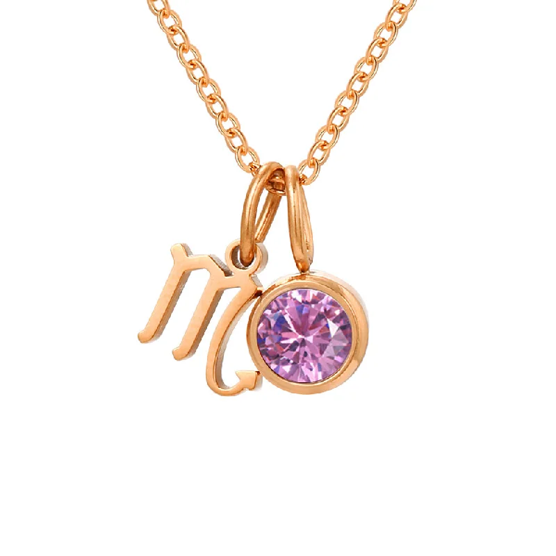 October Pink Scorpio-Rose Gold