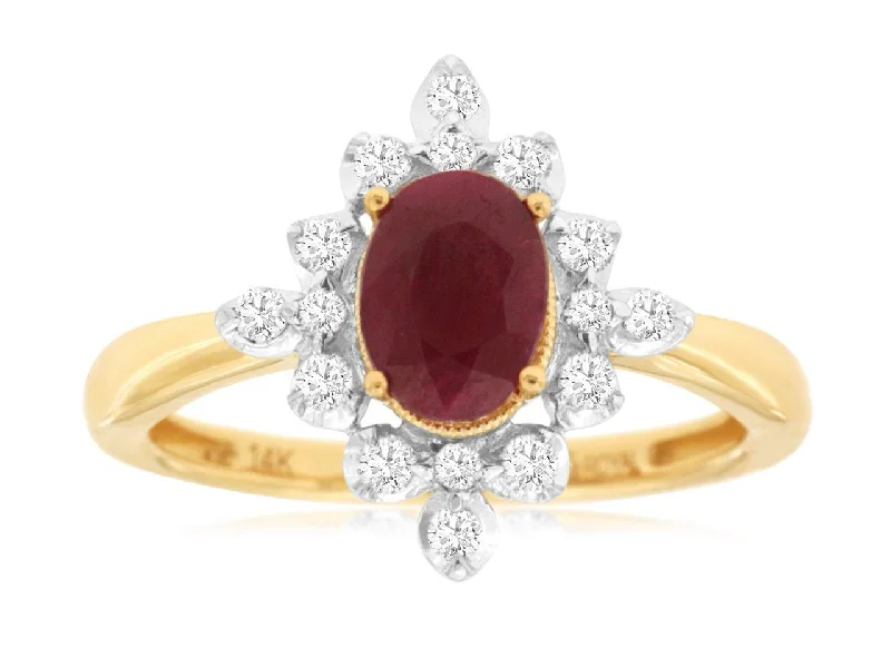 Rings Cost Tips-14k Yellow Gold Ruby and Diamond Ring