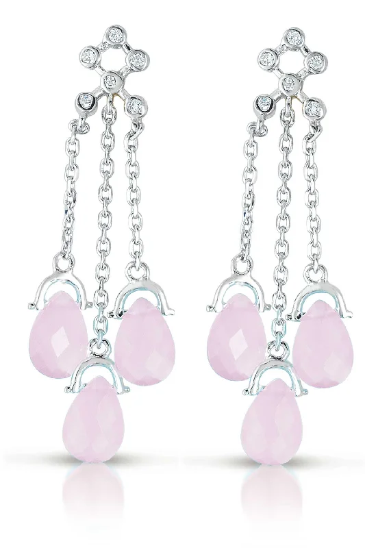 Earrings With Fun Drops-Sylvie three Strand Drop Earrings