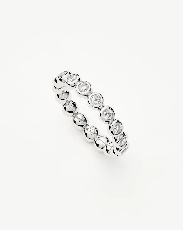 Low Price Rings-Tennis Eternity Stacking Ring | Sterling Silver Cubic Zirconia