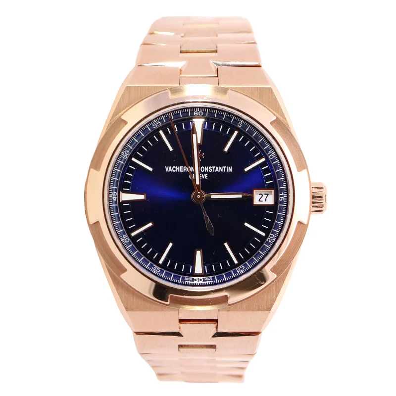 Watches With Smart Features-Vacheron Constantin Overseas 41mm Blue Dial Watch Ref# 4500V/110R-B705