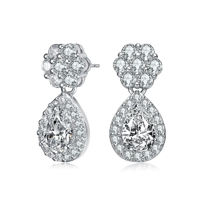 Premium Earrings For Presents-Constance Flower Teardrop Earrings