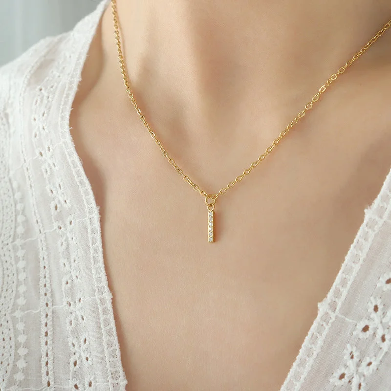 P1344-I Letter Gold Necklace 40 5cm