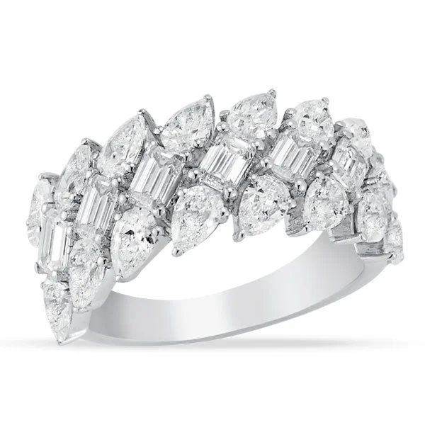 Rings For Cool Bands-Lab Grown Diamond Multi-Row Band in 14K White Gold