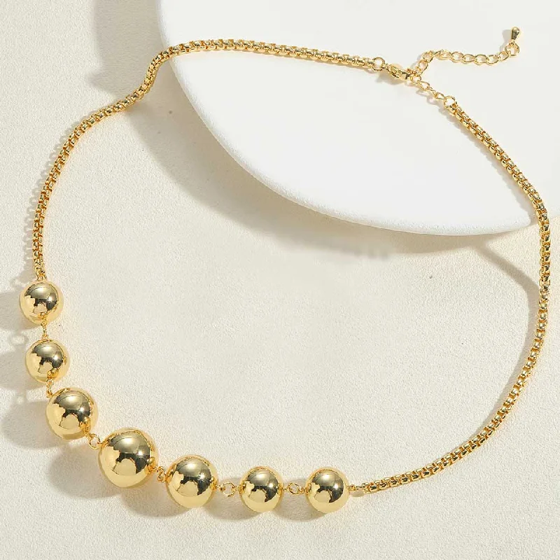 14K Real Gold Copper Bead Necklace