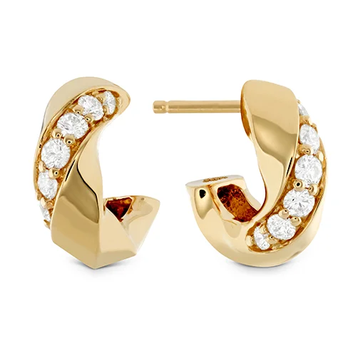 Best Crafted Earrings-Hearts On Fire Atlantico Wave Diamond Hoops