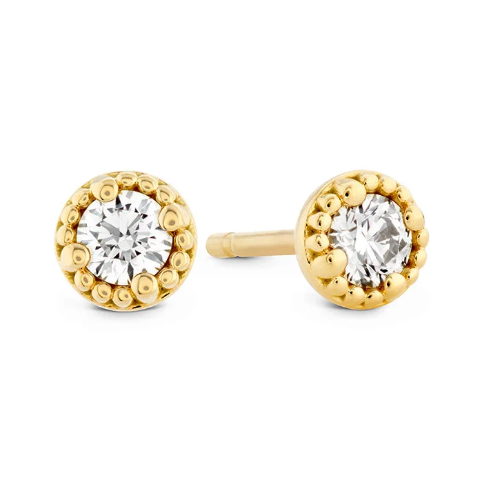 Earrings For Business Wear-Hearts On Fire Liliana Milgrain Single Diamond Earrings