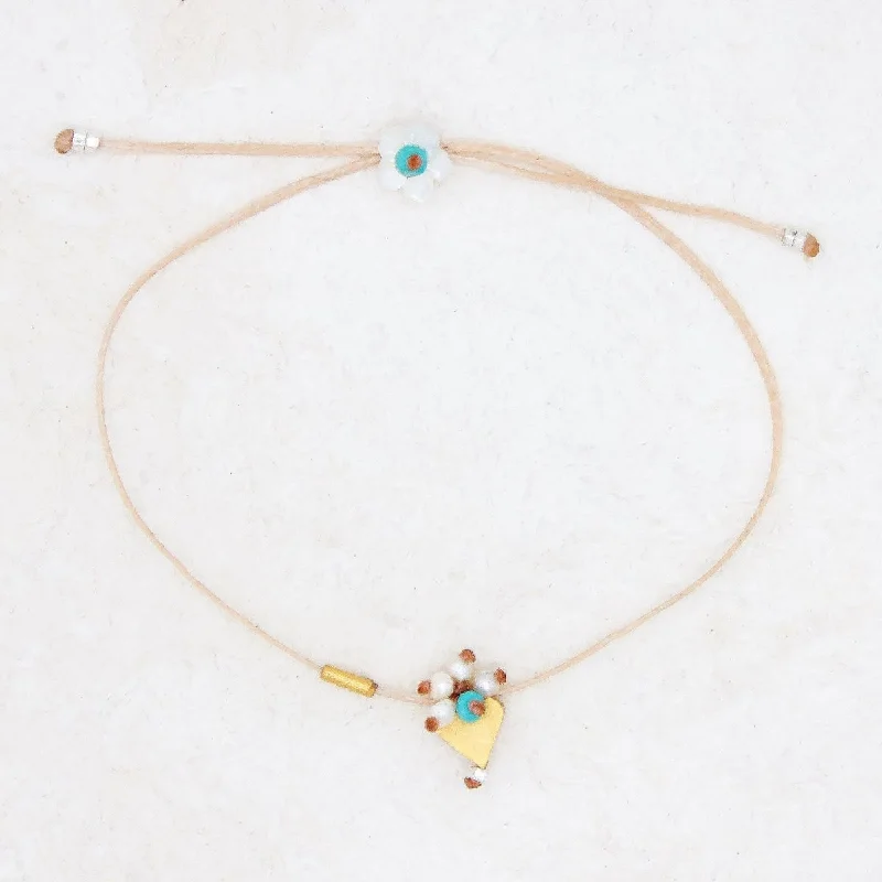 Bracelets For Sensitive Skin-GOLDEN HEART TINY TREASURE BRACELET