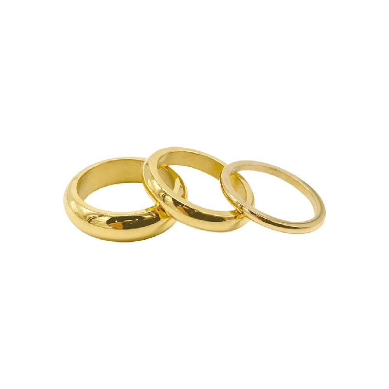 Rings Buy Advice-Tarnish Resistant 14k Gold Plated Matte Stacking Band Set