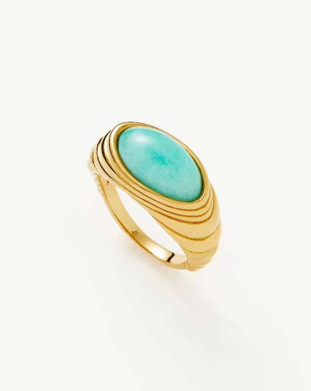 Rings For Bright Wear-Wavy Ridge Gemstone Ring