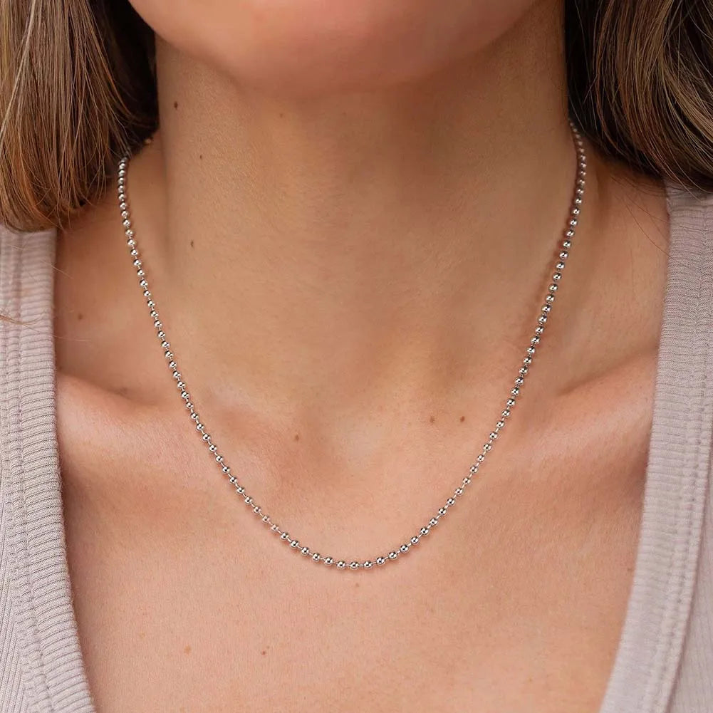 Best Deal Necklaces-Sterling Silver White Gold Plated Rhodium Plated Silver Plated Simple Style Plating Geometric Necklace