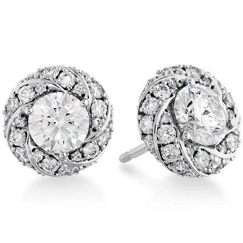 Earrings For Dance Events-Hearts On Fire Atlantico Pave Stud Diamond Earrings