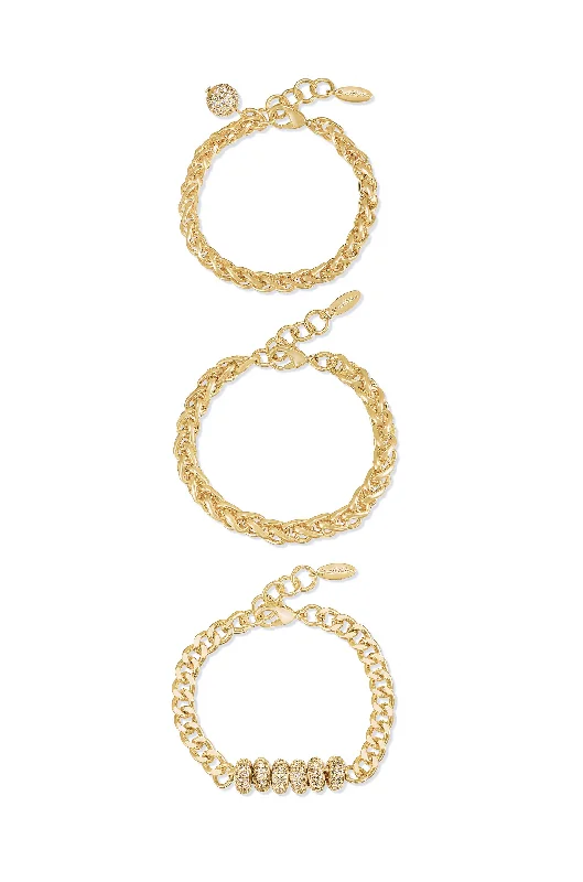 Bracelets For Soft Glam-Linked Chain Trio Bracelet Set