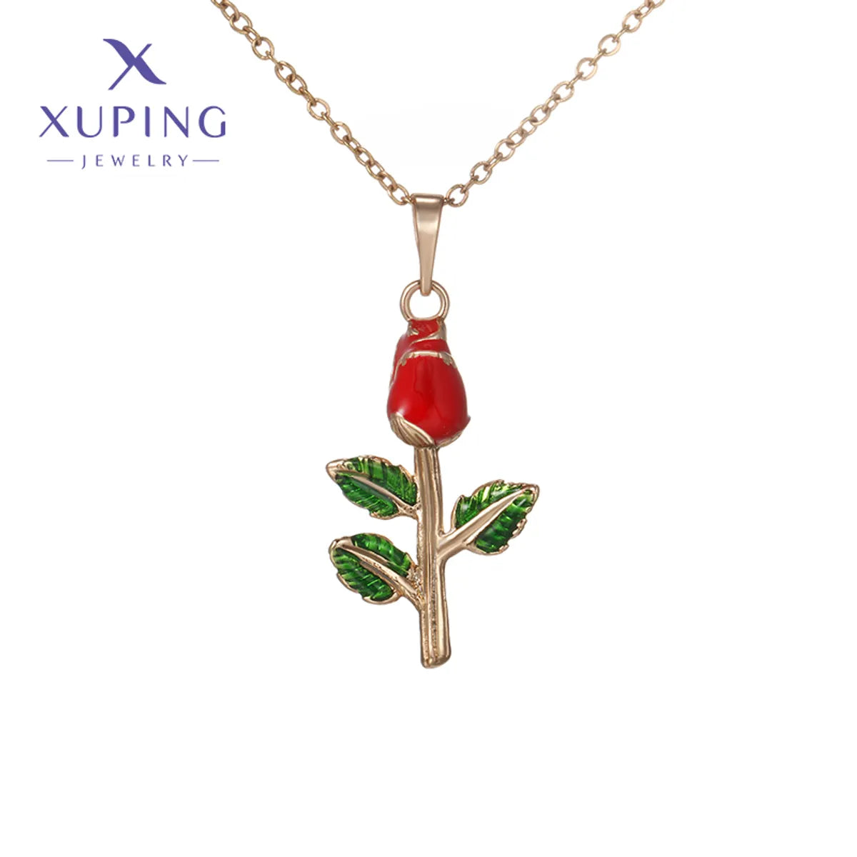 Necklaces For Tall Shine-Copper 18K Gold Plated Platinum Plated Enamel Flower Pendant Necklace