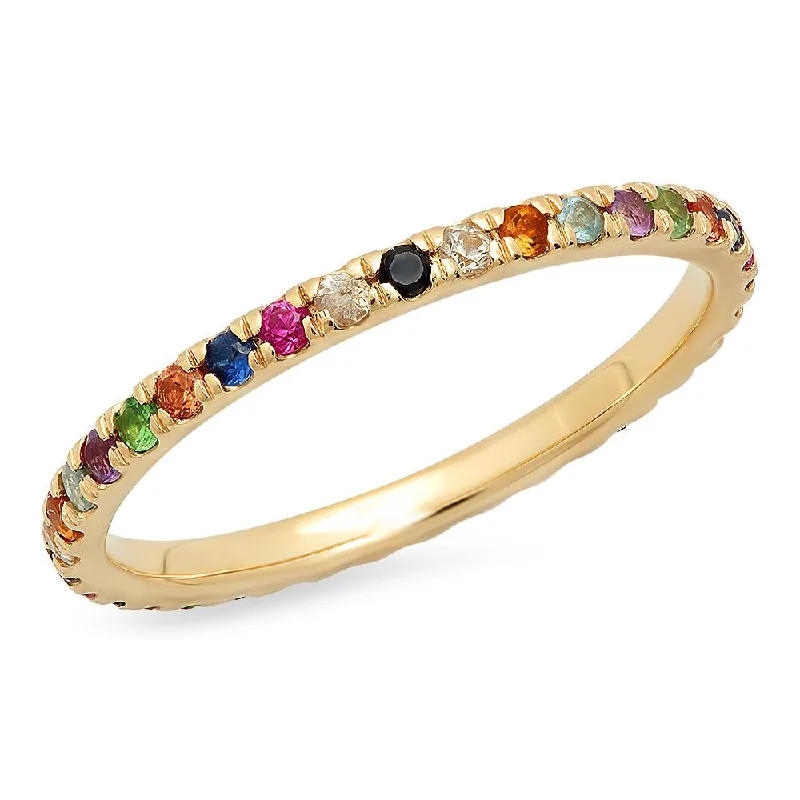 Rings For Party Shine-Multi Colored Eternity Band