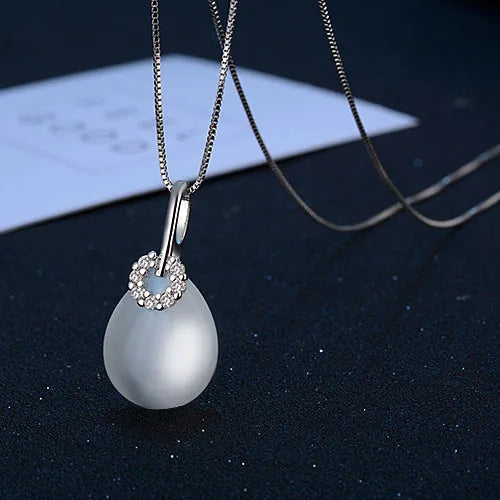 Necklaces With Stone Pendants-Wholesale Casual Simple Style Water Droplets Copper Inlay Opal Zircon Pendant Necklace