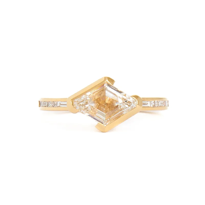 Rings For 80s Flair-0.83 ct Lozenge Diamond Portico Ring