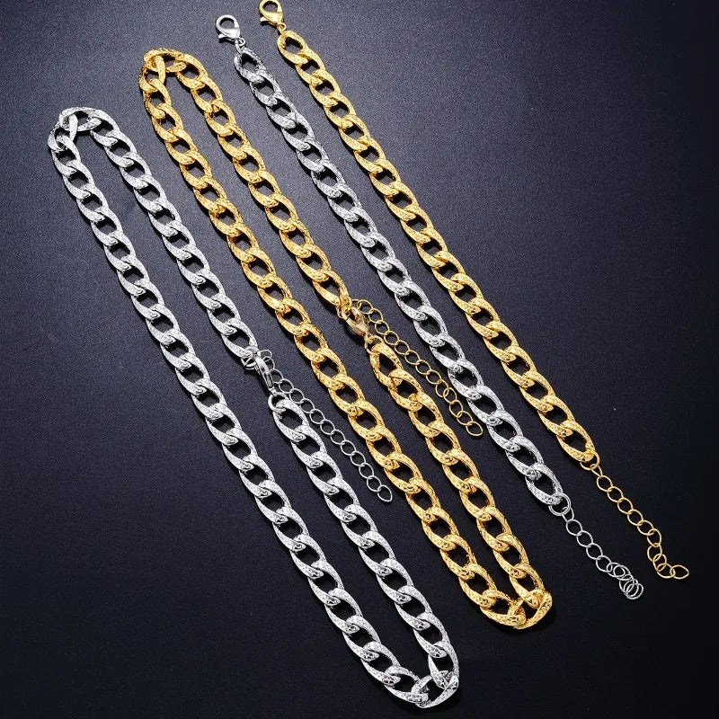 Max Glow Necklaces-Hip-Hop Punk Geometric Solid Color Alloy Plating White Gold Plated Gold Plated Men'S Necklace