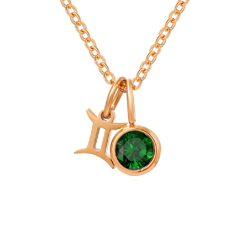 May Green Gemini-Rose Gold