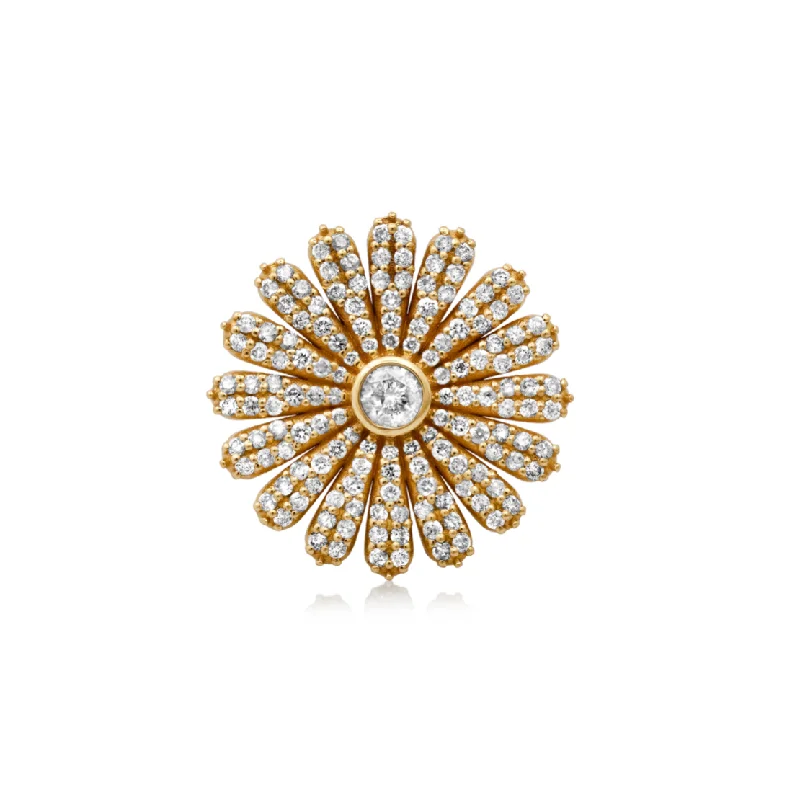 Full Rings For Show-Diamond Daisy Cocktail Ring