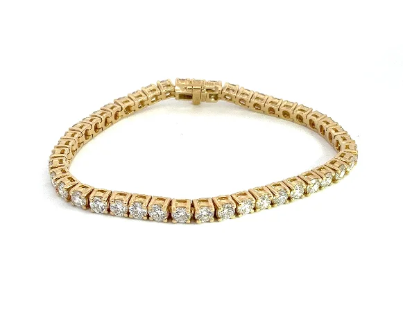 Best Bracelets For Glam Nights-LAB GROWN ROUND DIAMOND 6.96CTW TENNIS BRACELET