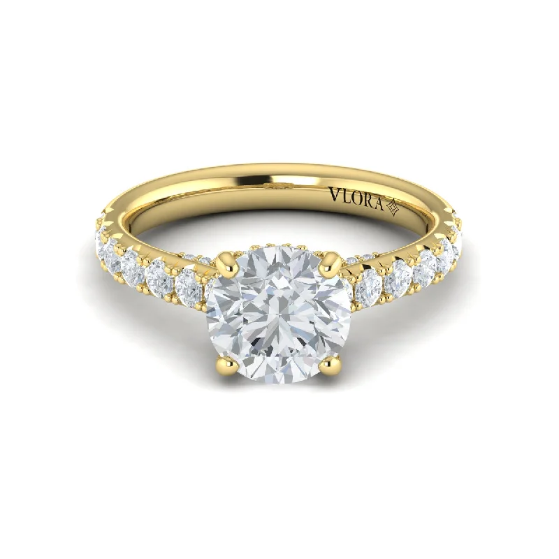 Rings Upkeep Guide-Diamond Hidden Halo Airline Engagement Ring in 14K Yellow Gold