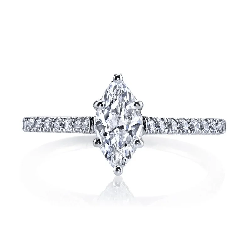 Rings For Grandmas-Solitaire Ring Setting With Diamond Band