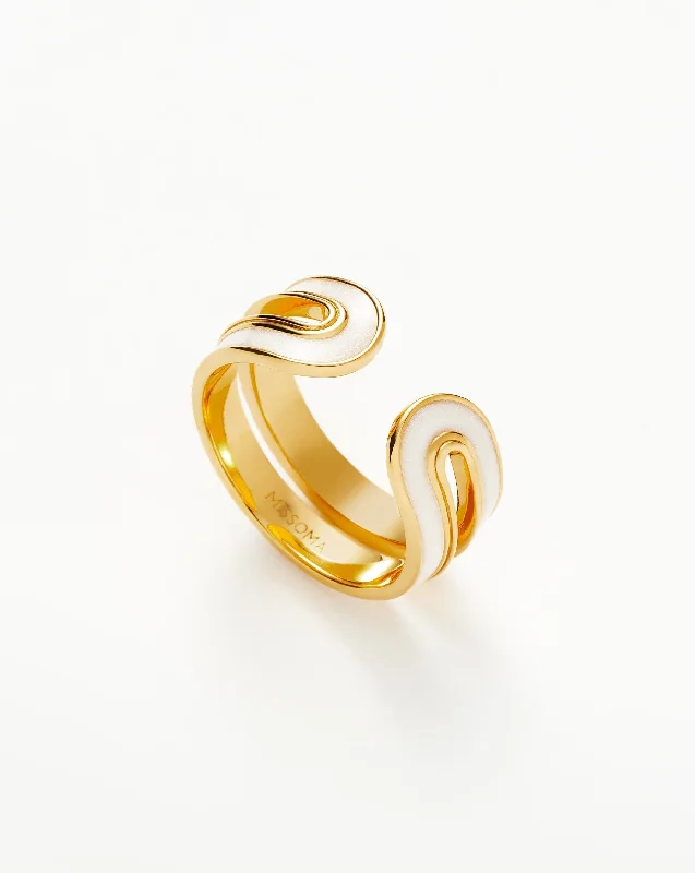 Sustainable Rings-Enamel Haze Ovate Open Ring