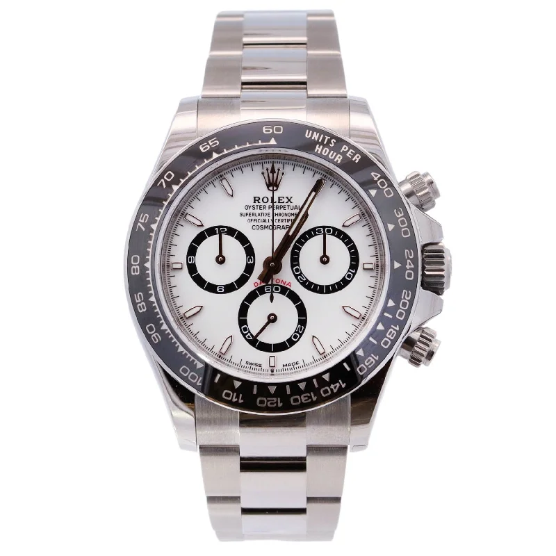 Watches For Older Fans-Rolex Daytona 40mm White Dial Watch Ref# 126500LN