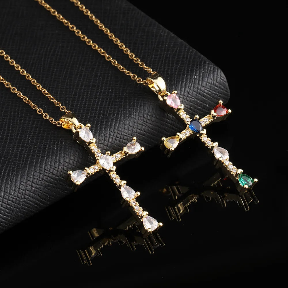 Necklaces Fit Test-Vintage Style Cross Copper Plating Pendant Necklace